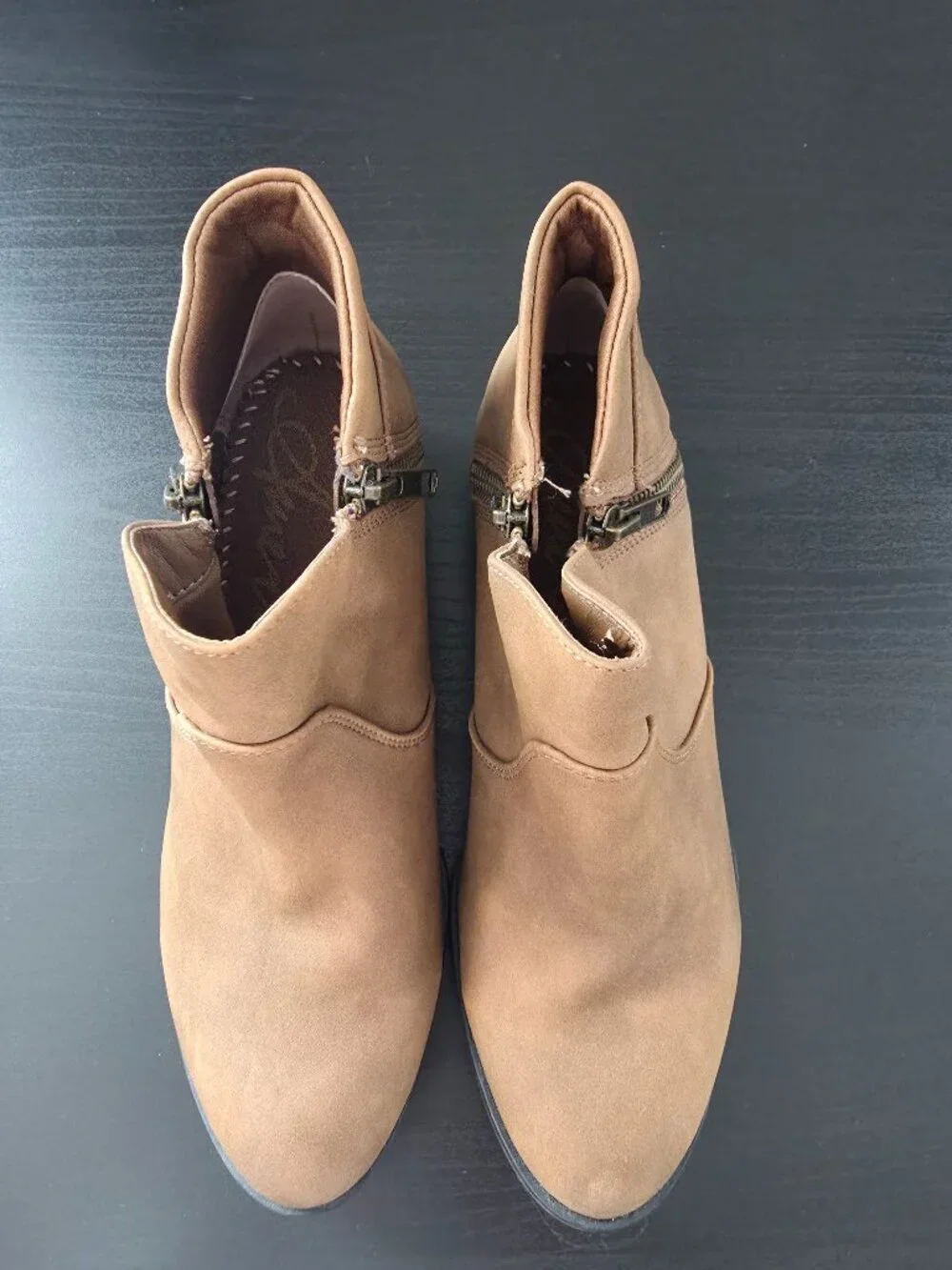 American Rag Brown Zipper Detail Ankle Boot - Size 6.5